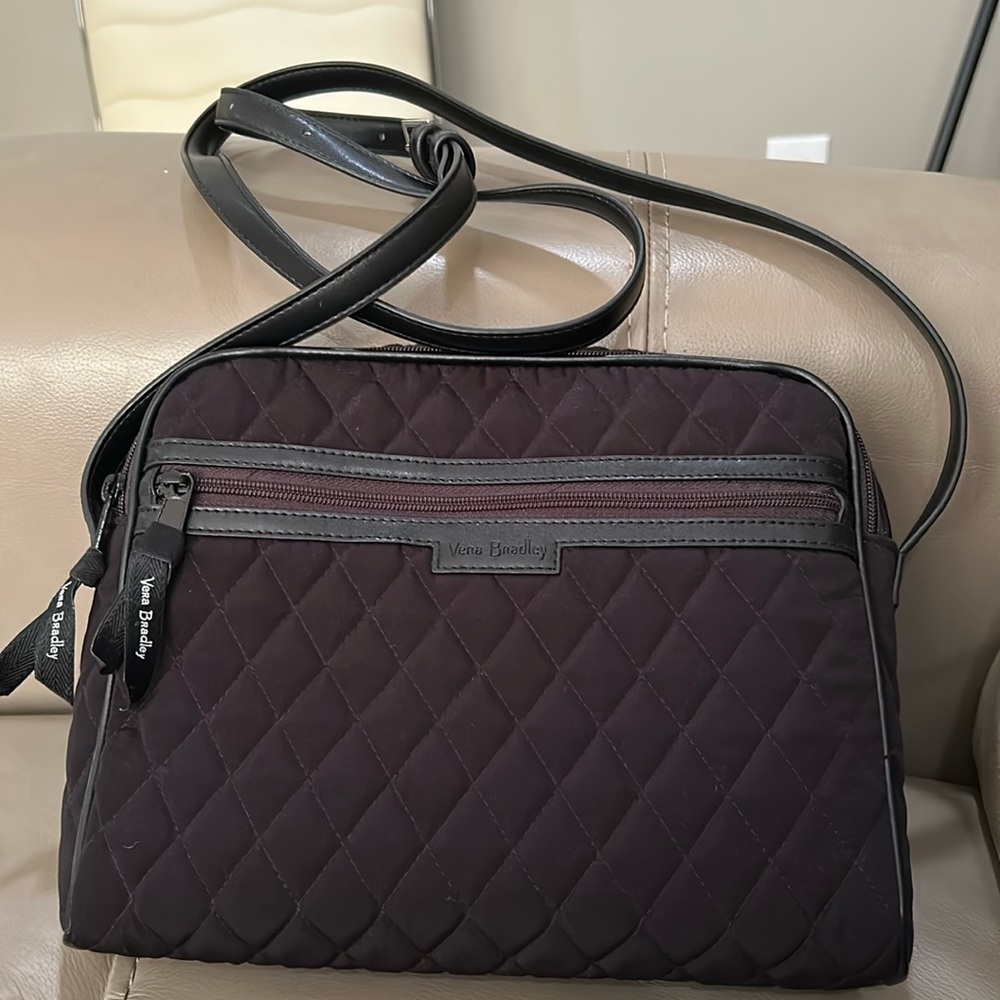 Vera Bradley Black Quilted Messenger Bag